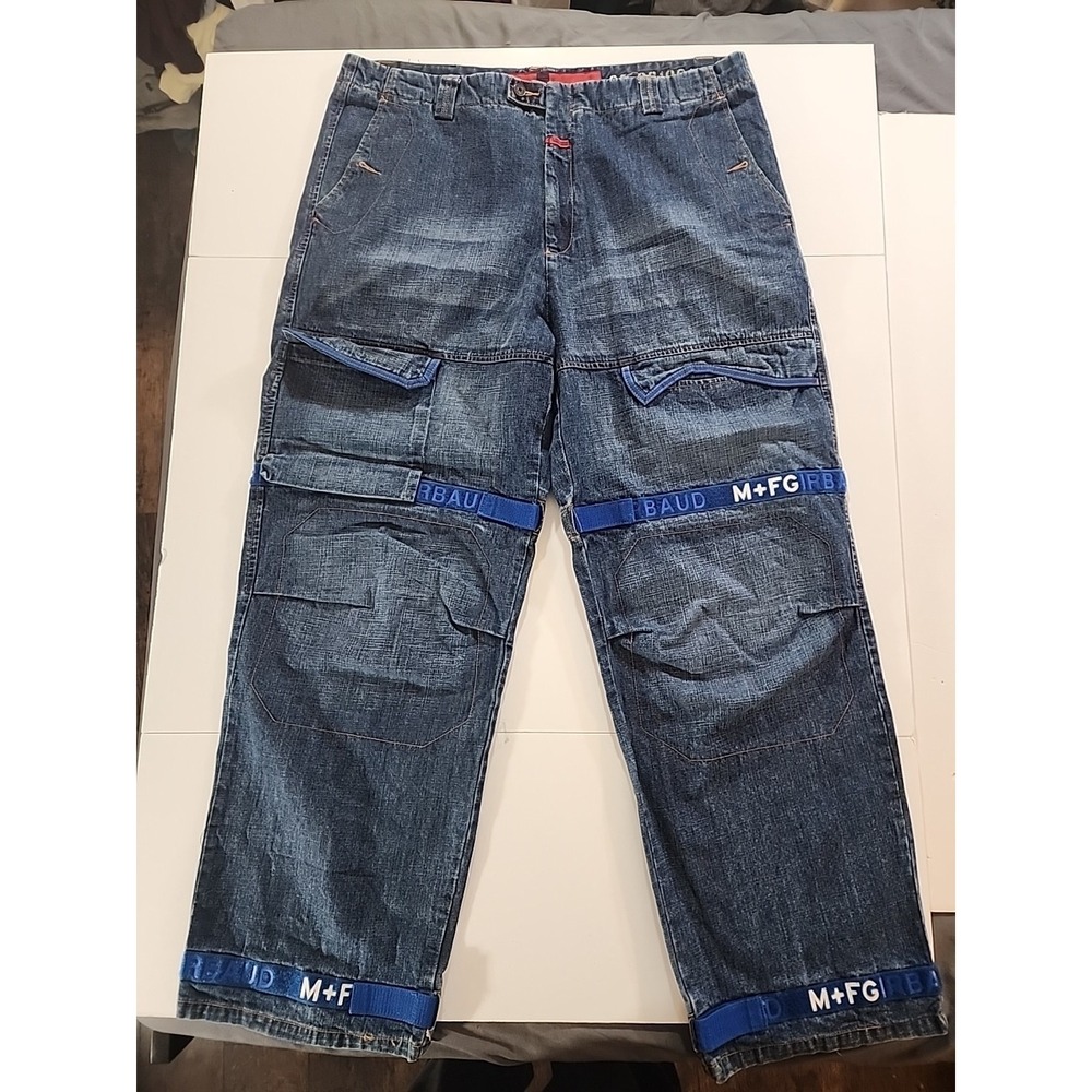 Vtg 1990's Marithe Francois Girbaud Wide‎ Jeans Raver/HipHop Pants. WAIST 42".